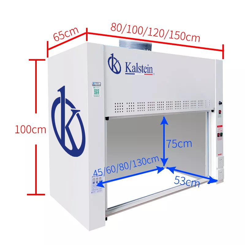 Campana extractora de humos de laboratorio químico básico de acero recubierto de epoxi YR05808 // YR05812 (3D) – 1